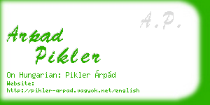 arpad pikler business card