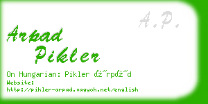 arpad pikler business card